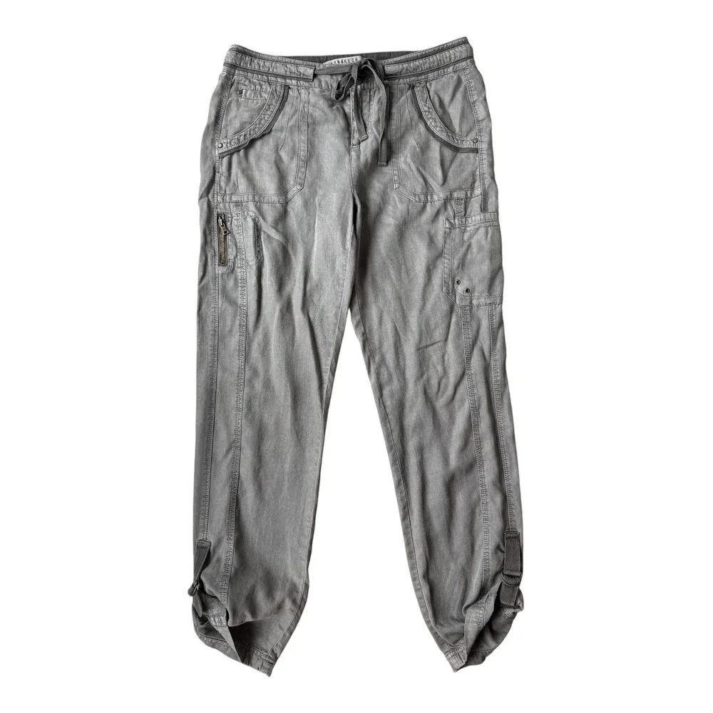 Anthropologie Marrakech Gray Utility Cargo Pants 26 Brooklyn Lyocell Grunge Chic - Picture 2 of 7